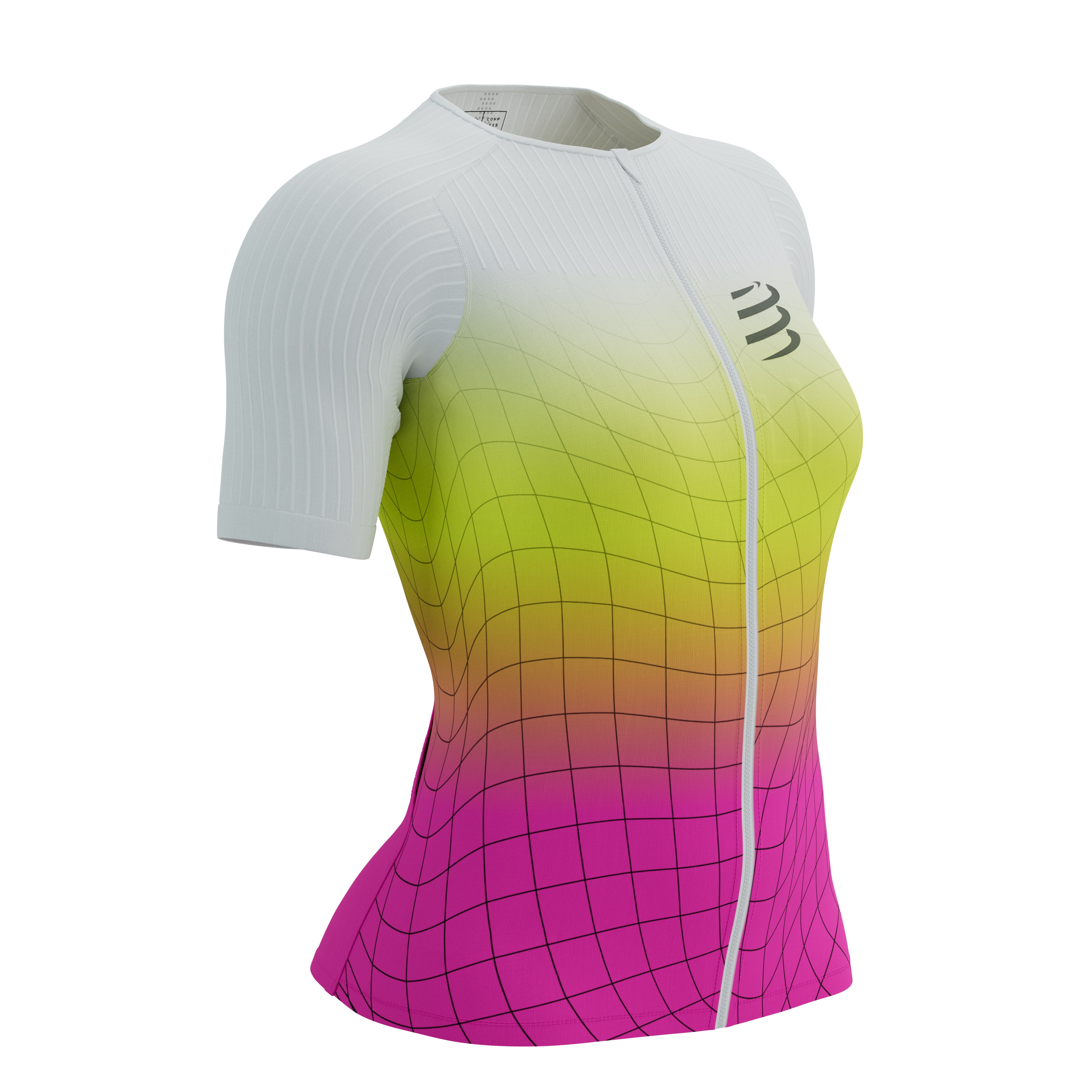 Image Compressport Tri Postural Aero SS Top Women WHITE/YELLOW/PINK XS